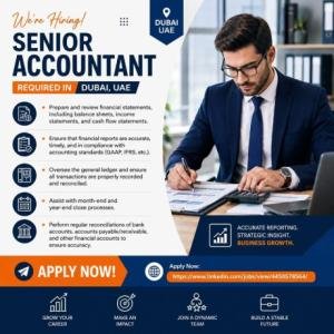 Senior Accountant Required in Dubai