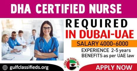 DHA CERTIFIED NURSE REQUIRED IN DUBAI