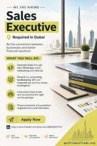 Sales Executive Required in Dubai