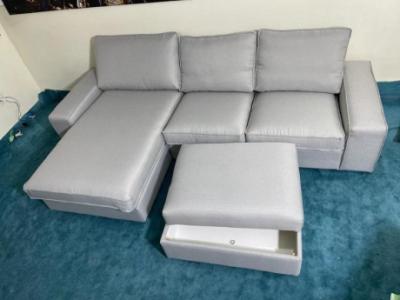 IKEA L SHAPE SOFA WITH OTTOMAN