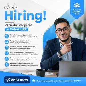 Recruiter Required in Dubai