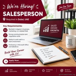 Salesperson Required in Dubai
