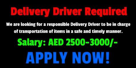 DELIVERY DRIVER REQUIRED