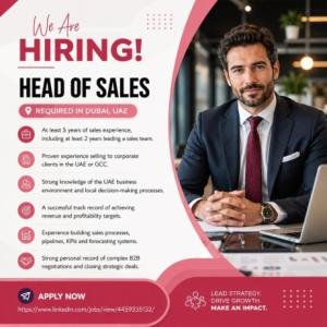 Head of Sales Required in Dubai