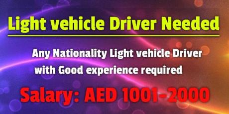 Light vehicle Driver Needed