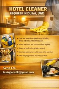 Hotel Cleaner Required in Dubai