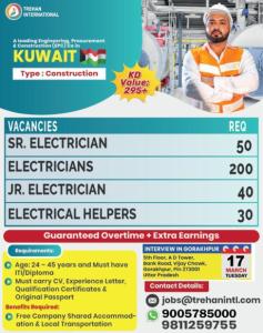 Urgent Hiring for Kuwait – Fixed Daily Overtime (5 Hrs) | Construction Project