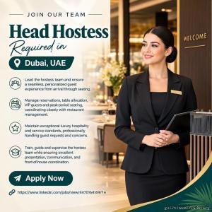 Head Hostess Required in Dubai