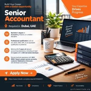Senior Accountant Required in Dubai