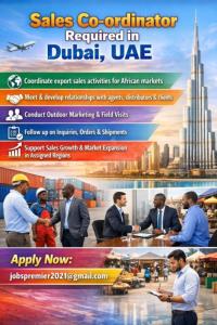 Sales Co-ordinator Required in Dubai