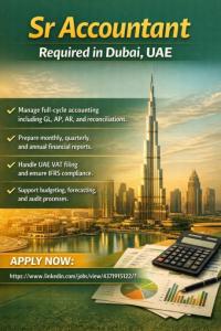 Sr Accountant Required in Dubai