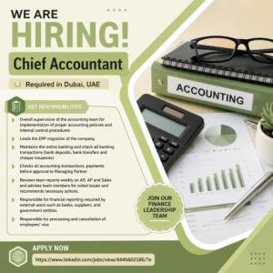 Chief Accountant Required in Dubai