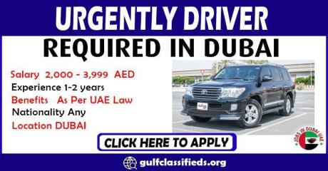 URGENTLY DRIVER REQUIRE IN DUBAI