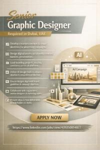 Senior Graphic Designer Required in Dubai