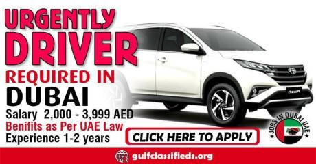 URGENTLY DRIVER REQUIRED IN DUBAI