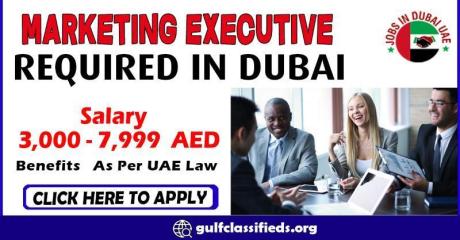 MARKETING EXECUTIVE REQUIRED IN DUBAI