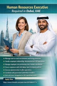 Human Resources Executive Required in Dubai