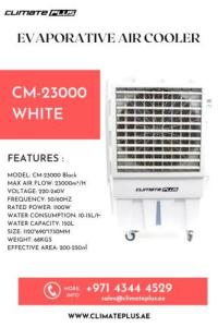 Climate Plus 150L White Outdoor Air Cooler with 23000m3/h Air Flo