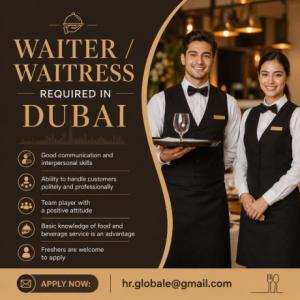 Waiter / Waitress Required in Dubai