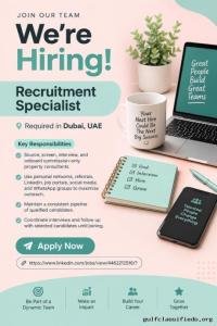 Recruitment Specialist Requried in Dubai