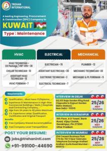 HIRING ALERT – KUWAIT | MAINTENANCE PROJECT