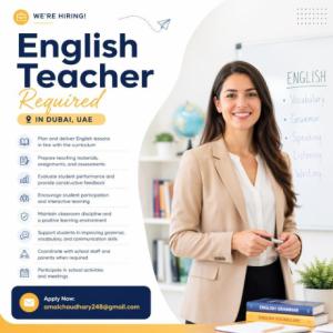 English Teacher Required in Dubai