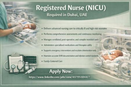 Registered Nurse (NICU) Required in Dubai