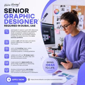 Senior Graphic Designer Required in Dubai