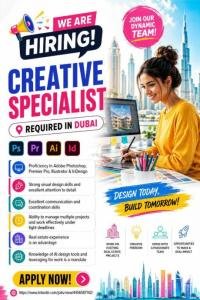 Creative Specialist Required in Dubai