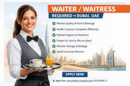Waiter / Waitress Required in Dubai