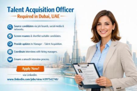 Talent Acquisition Officer Required in Dubai