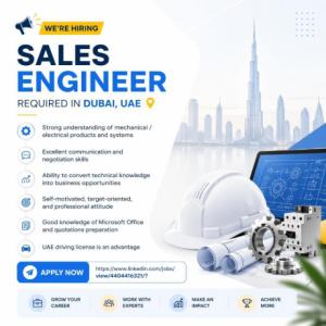 Sales Engineer Required in Dubai
