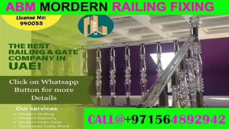 Modern Staircase Railing Fixing Contractor Ajman Dubai Sharjah