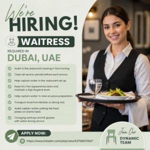 Waitress Required in Dubai