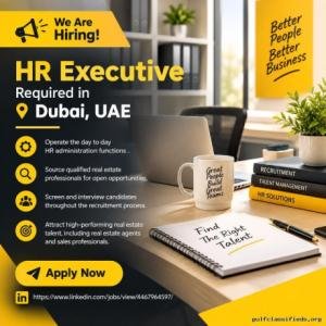 HR Executive Required in Dubai