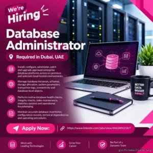 Database Administrator Required in Dubai