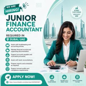 Junior Finance Accountant Required in Dubai