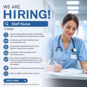 Staff Nurse Required in Dubai