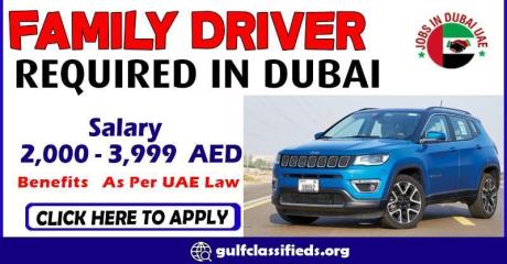 FAMILY DRIVER REQUIRED IN DUBAI