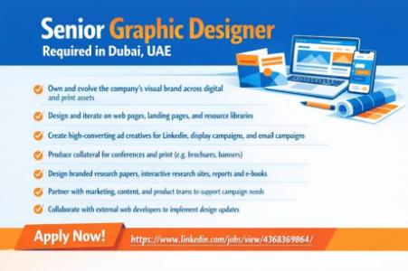 Senior Graphic Designer Required in Dubai