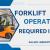 Forklift Operator Required in Dubai