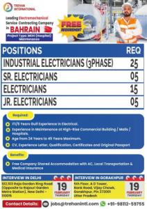 FREE REQUIREMENT – BAHRAIN | Leading Electromechanical Company