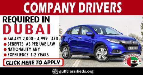 COMPANY DRIVERS REQUIRED IN DUBAI