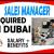 Sales Manager Required in Dubai