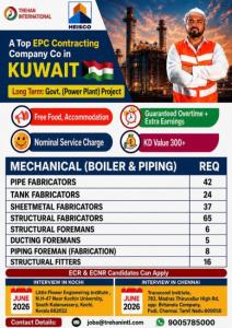 URGENT HIRING – KUWAIT (HEISCO PROJECT)