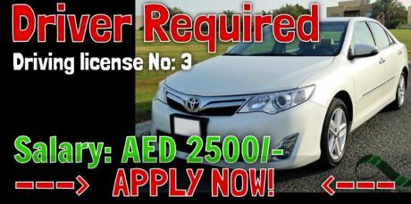 Driver Required Driving license No: 3