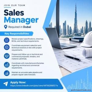 Sales Manager Required in Dubai