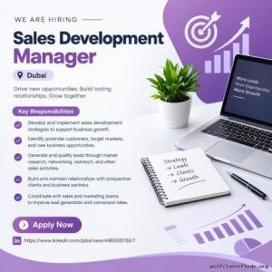 Sales Development Manager Required in Dubai