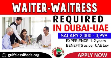 WAITER-WAITRESS REQUIRED IN DUBAI