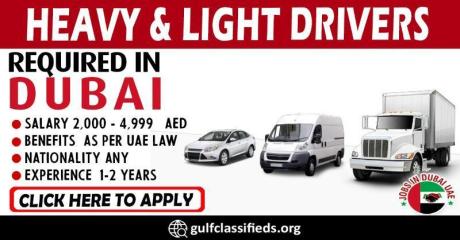 HEAVY & LIGHT DRIVERS REQUIRED IN DUBAI